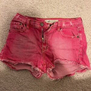 M2F Brand Denim hot pink denim shorts